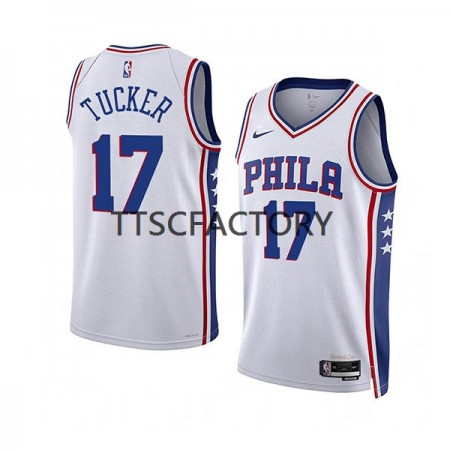 Maillot Basket Philadelphia 76ers P.J. Tucker 17 Nike 2022-23 Association Edition Blanc Swingman - Homme